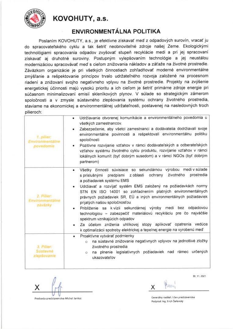 ENVIRONMENTÁLNA POLITIKA